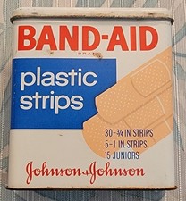 🩹🩹Vintage Johnson & Johnson Band-aid Plastic Strips Metal Tin Collectible 🩹🩹