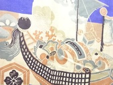 7879713: JAPANESE KIMONO / ANTIQUE MENS JUBAN / TREASURE SHIP