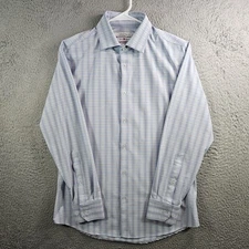 Mizzen + Main Leeward Shirt Men Small Trim Fit Long Sleeve Stretch Light Blue