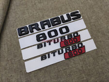 4pcs Glossy Back 800 BRABUS BITURBO Emblem Badge Sticker Set For