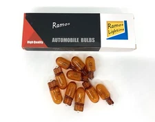 Lot of 10 Bulbs 194 168 T10 5W Amber Light Bulbs - USA Based Seller