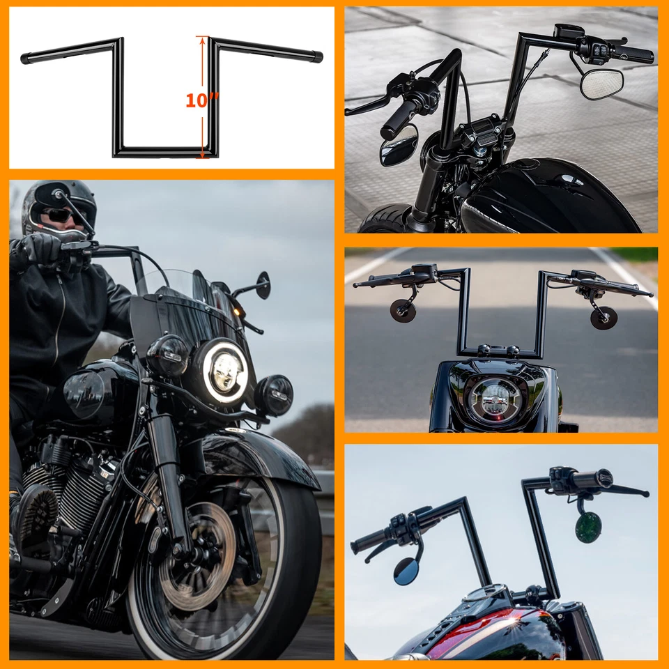 Manillar de motocicleta 10" de elevación 1" Ape Hanger barra en Z para Kawasaki Vulcan 650 S 900 Foto 2 de 4