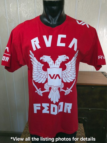 RVCA Fedor Red S/S Graphic T-Shirt Men's Sz L MMA UFC Rare