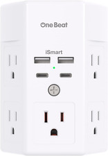 Multi Plug Outlet Extender, Power Strip Surge Protector with 4 USB Charging Port