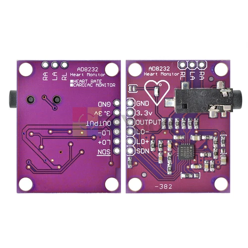 Single Lead AD8232 Heart Rate Monitor ECG Development Kit Arduino Compatible