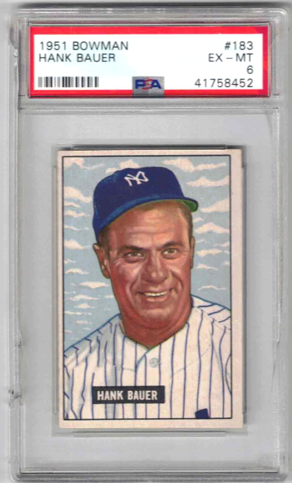 1951 Bowman #183 HANK BAUER PSA 6   New York Yankees