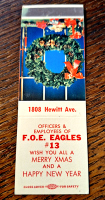 Vintage Matchbook: FOE Eagles Aerie 13, Everett, WA Christmas