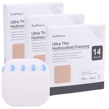 42pcs 4"X 4" Hydrocolloid Patches Wound Dressing Ultra Thin Dressings 14 per BOX