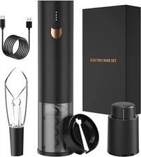 Electric Wine Opener, Rechargeable Automatic Electric Corkscrew Wine Bottle Open