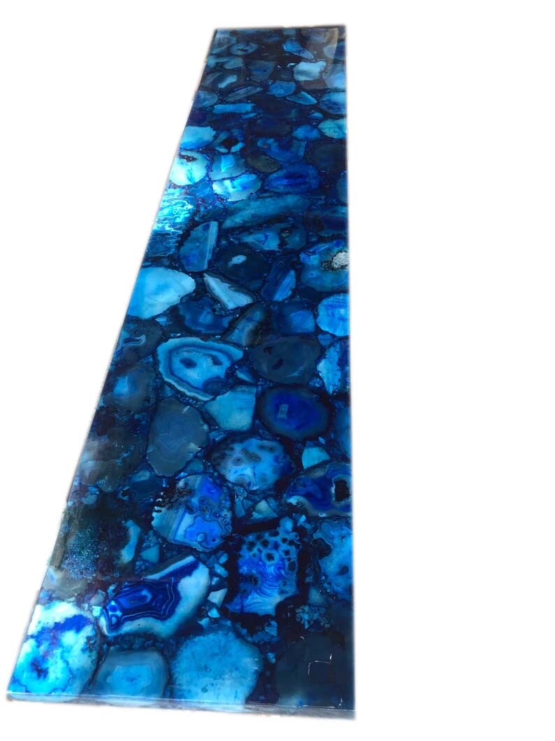 Blue Agate Coffee Console Table for Hallway - Unique Valentine's Day Gift Idea