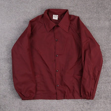 Vintage Rams Softball Sportswear Large Red Made in USA Long Sleeve Snap Jacket