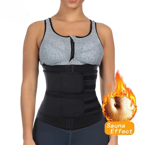 Women's Sports & Fitness Sweat Waist Trainer Body Shaper Tummy Control Belt Gym - Picture 4 of 24