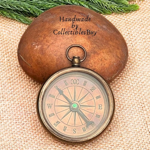 Vinage compass Open Face Compass Handy Pocket Size Collectibles for Camping. - 第 4/5 張圖片