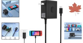 Fast Charging AC Adapter for Nintendo Switch - Supports TV Mode & Dock Station