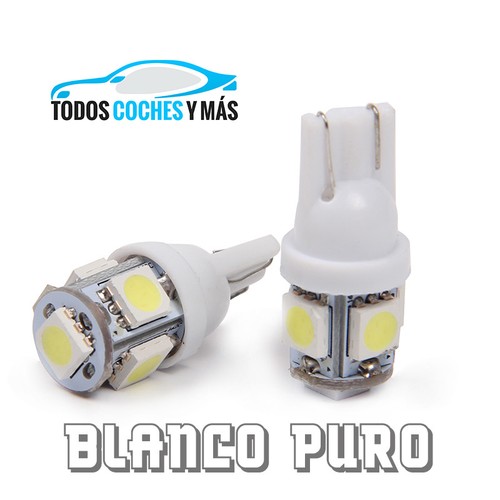 2 X BOMBILLAS LED COCHE T10 5 5050 INTERIOR POSICIÓN BLANCO PURO | eBay