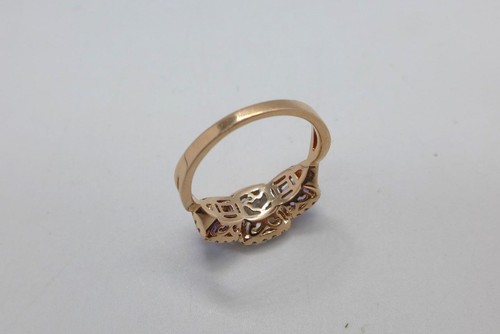 Effy 14KT Rose Gold Aquamarine Tanzanite & Diamond Cocktail Ring Size 9 - 第 6/8 張圖片