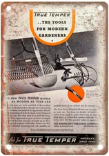 Vintage 1937 True Temper Garden Tools Ad Reproduction Metal Sign Z213