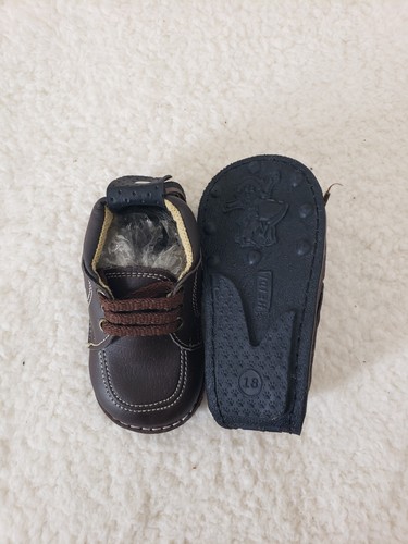 Heidi Baby Boys Shoes 18 Brown Lace Up Eyelet Casual Comfort Classic Fit - Picture 6 of 18