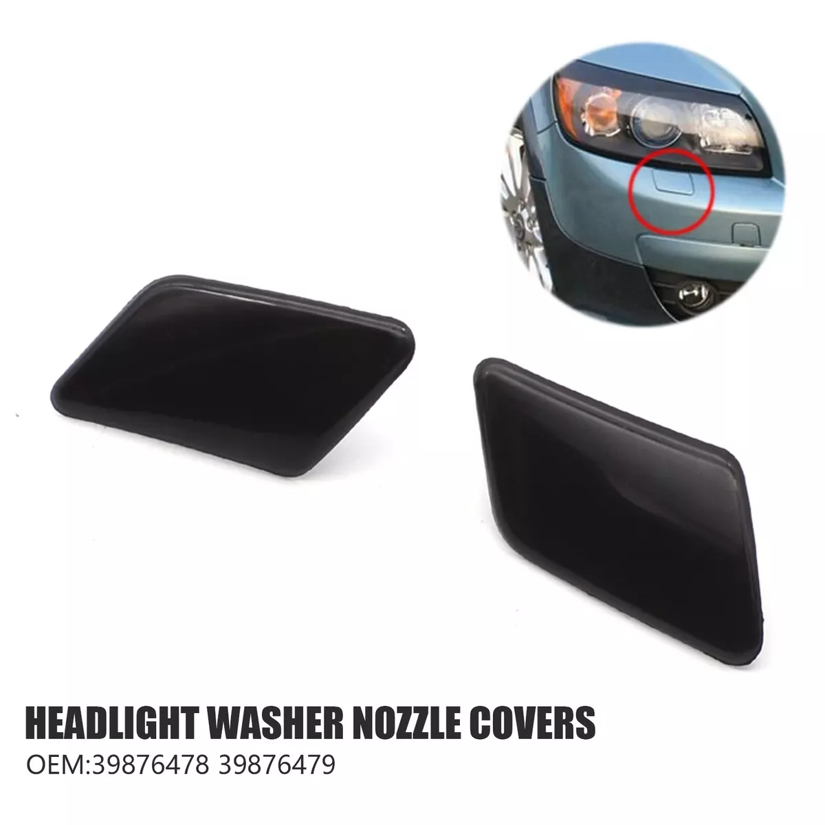 Left Right ABS Front Bumper Headlight Washer Cover Lid Cap For VOLVO C30 08 10