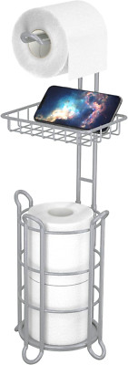 Toilet Paper Roll Holder Stand Bathroom Tissue Holders Free Standing with Middle