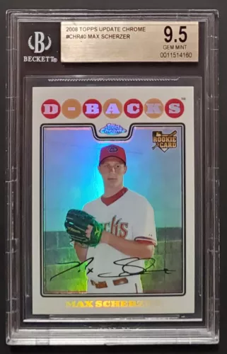 2008 Topps Update MAX SCHERZER Chrome RC BGS 9.5 GEM MINT
