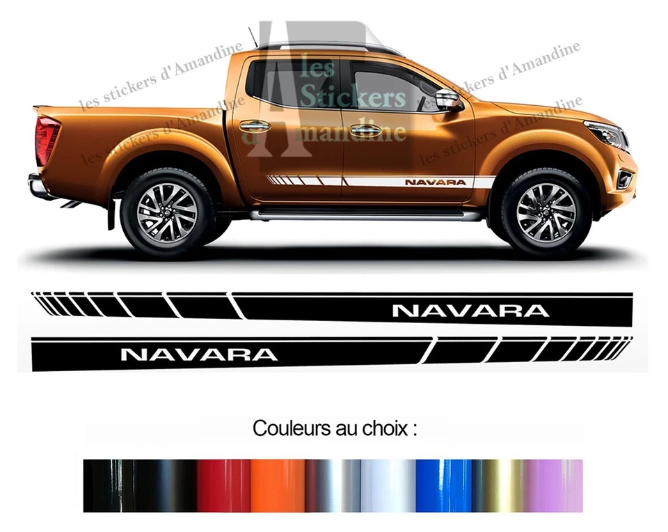 2 X BANDES BAS DE CAISSE POUR NISSAN NAVARA 4x4 AUTOCOLLANT STICKER BD573-13