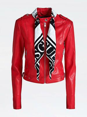 GIUBBINO BIKER DONNA GUESS W93L73WAEI0 ECO PELLE G5F0 ORIGINALE PE