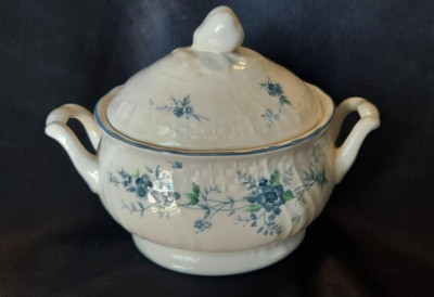 Vintage ugar Bowl Set  MIKASA FINE IVORY Floral  Design- Japan