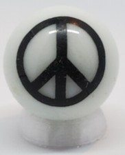 Peace Sign 1" Glass Logo Marble