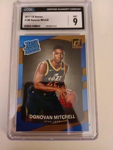 327 2017 Panini Donruss #188 Donovan Mitchell Rated Rookie Utah Jazz CGC 9 Mint