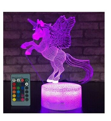 Gift For A 10 Year Old Girl Unicorn Lamp Night Light 16 Colors Change XMAS SALE