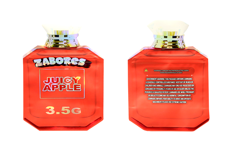 50 Mylar Bags 3.5G for Zabores Juice Apple | Airtight Smell-Proof Metallic Stash Containers  