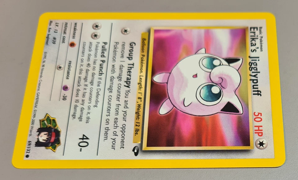 Erika's Jigglypuff #69/132 Common Gym Challenge 2000 Pokemon N.Mint-Mint Vintage - Bild 2 von 3