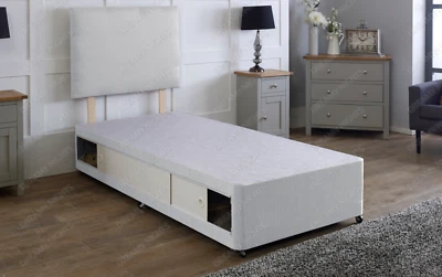 STONEHOUSE Brand New.Grey Single Divan Bed Base With Storage And Free Matching Headboard