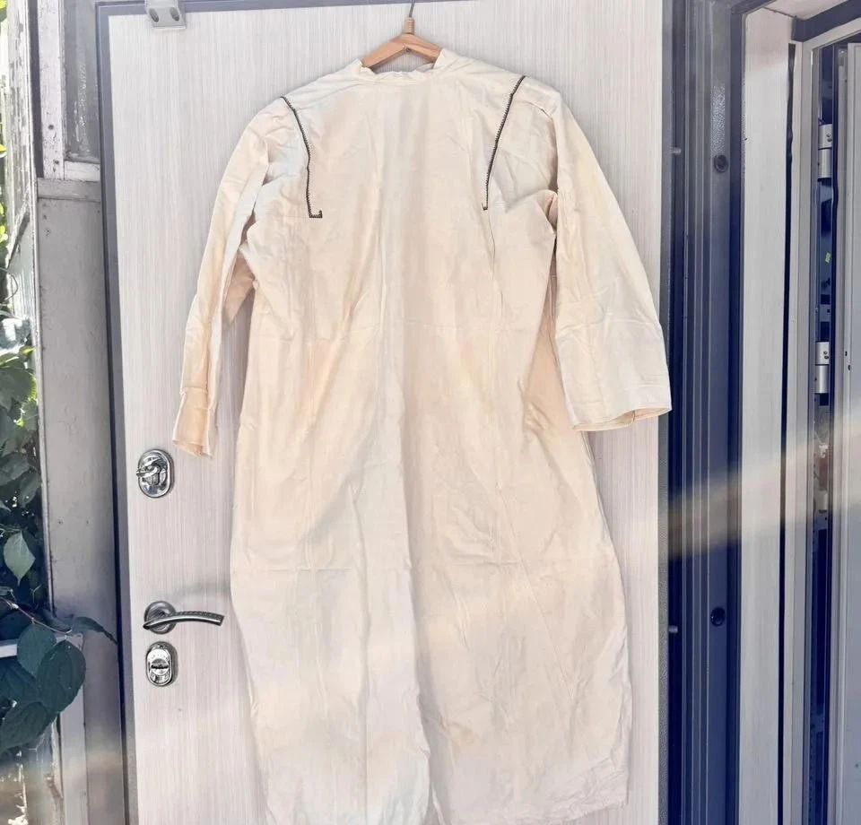 Vestido Vintage Mezcla Lino Hecho a Mano Bordado Ropa Étnica 45"L Talla XL Regalo Foto 2 de 4