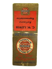 Champlin Motor Oil Car Truck 4x4 Gas Oil Semi Diesel Matchbook  Cover