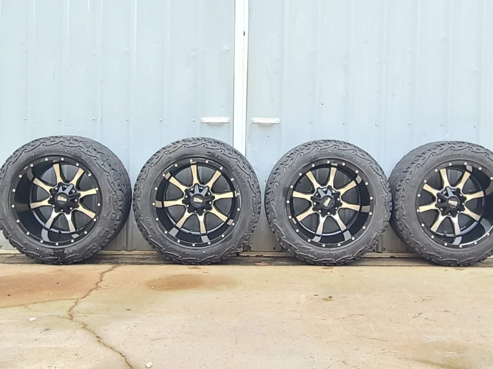 Black Aluminum 20x12 Moto Metal Rims - Image 3 of 4