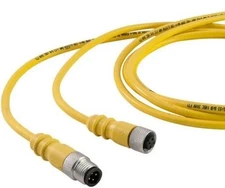 Dual Key Micro-Link Cable Assembly, PVC Braided, Male/2 pole, 12', 22 AWG