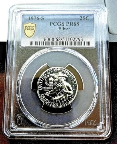 1976-S Silver Proof Bicentennial Washington Quarter PCGS PR68