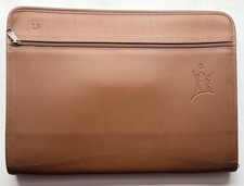 NEW Full Leather Portfolio Organizer Document Tablet Case Zip Around 15"x11" LB