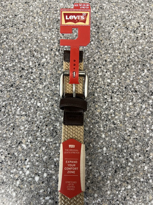 WOW Levi's Expand Stretch Belt TAN Medium (26-28'' plus 2'' Expand) FAST FREE SHIP