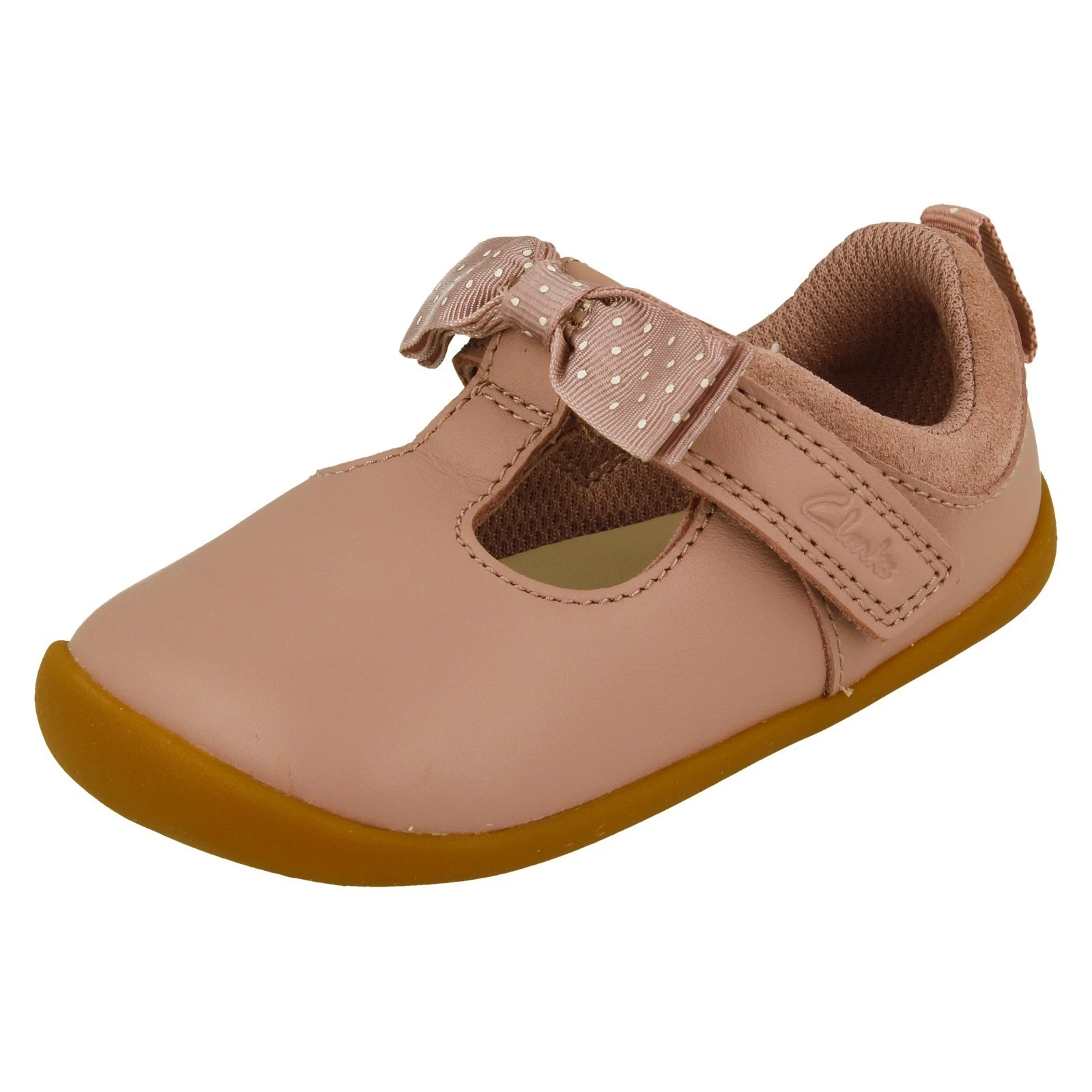 Scarpe Clarks Girls First Bordo Roamer con dettaglio fiocco in pelle