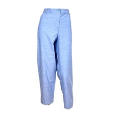 Talbots 14 Perfect Crop Pants Blue Cotton Straight Leg Beach Comfort