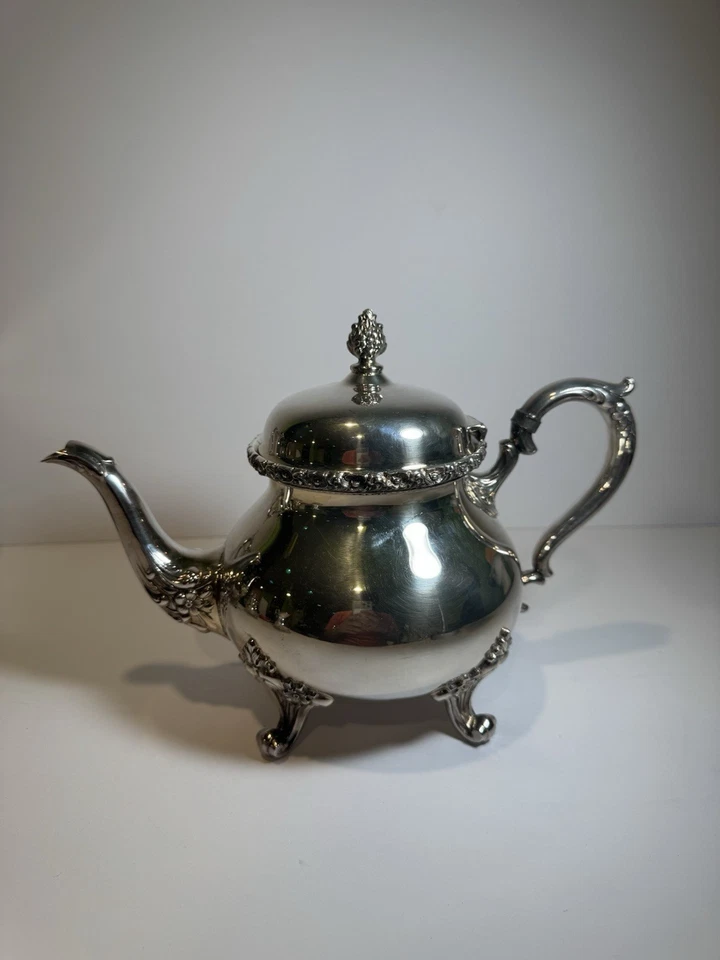 Conjunto de 4 peças de chá e café antigo Wilcox Int'l Silver Co. 'Du Barry Floral' 7601-7604 - Imagem 2 de 4