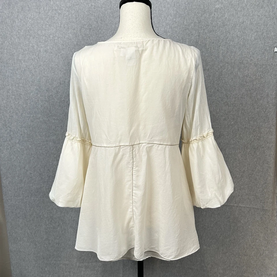 Vtg Studio M Womens Y2K Silk Babydoll Top Sheer Romantic Fairy Royalcore Sz XL - Image 2 of 4