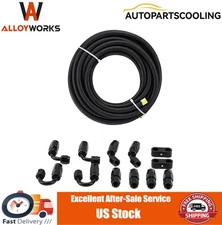 20FT 4AN Fuel Line Kit $AN Nylon Braided Fuel Line Hose Fitting Kit CPE NEW
