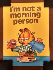 Vintage 1978 Argus Garfield Poster I'm Not a Morning Person 13.5"W x 19:L