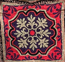 Diane Von Furstenberg Floral Scarf 100 Silk 30" Red Purple Black Japan