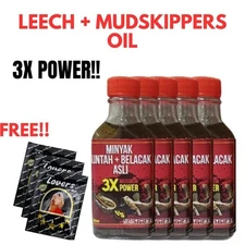4 X Leech Oil PLUS Mud-skipper Oil (FREE MAGIC TISSUE) - Delay, Big & Long