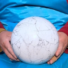 10.45LB Natural white howlite sphere quartz crystal polished ball healing decor